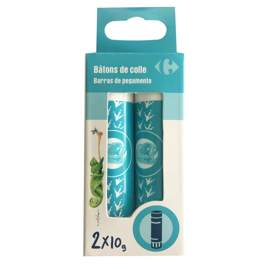 CARREFOUR Barras de pegamento 10 g lote de 2