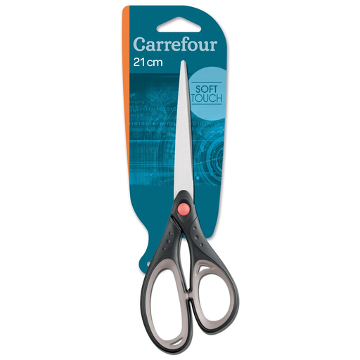 [3608141994621] CARREFOUR Tesoura para destros 21cm bimaterial, a unidade