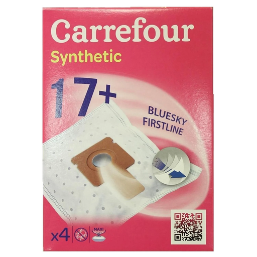 [3608142155120] CARREFOUR Sac aspirateur Synthetic 17+ BLUESKY le lot de 4 sacs