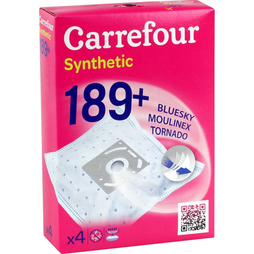 [3608142155298] CARREFOUR Sacs aspirateur Synthetic 189+ 189PLUS la boite de 4