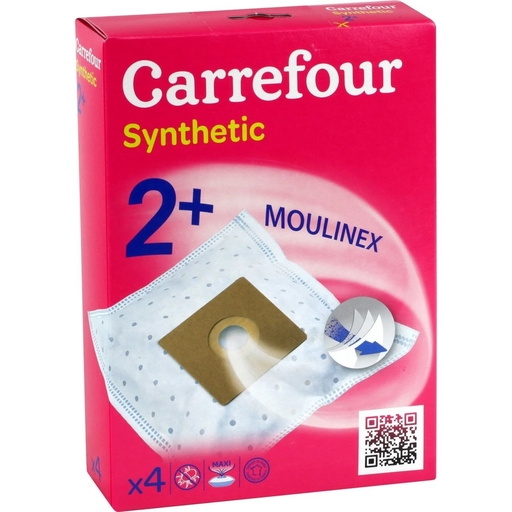 [3608142155335] CARREFOUR Sacs aspirateur synthetic Moulinex 2+ la boite de 4