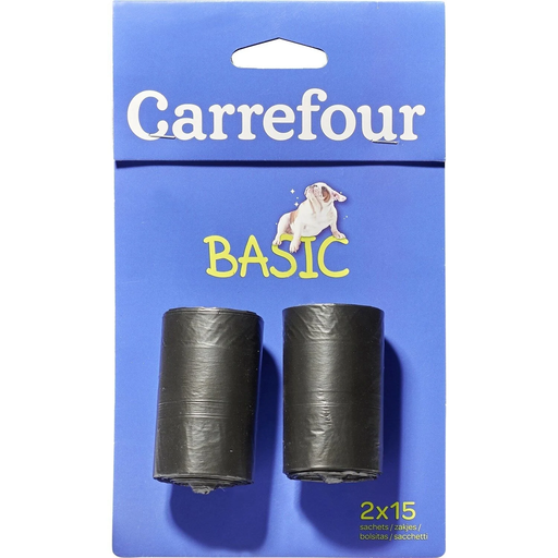 [3608143537161] CARREFOUR Sacos para dejetos de cão 2 recargas de 15 sacos