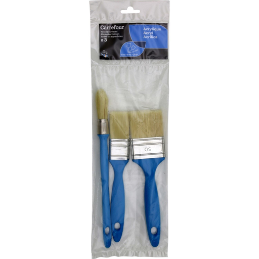 [3608143566147] CARREFOUR Acrylic brushes pack of 3