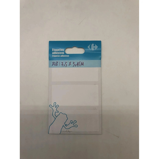 [3608143825091] CARREFOUR White adhesive labels 34x75mm, pack of 18