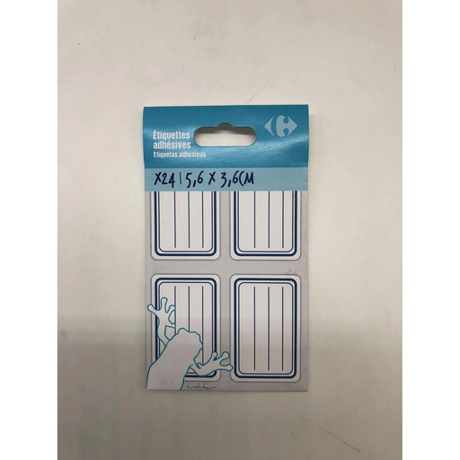 [3608143825107] CARREFOUR Blue adhesive labels 36x56mm pack of 24
