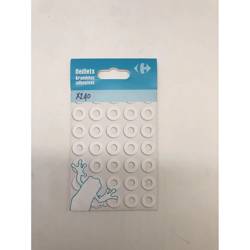 [3608143825152] CARREFOUR Œillets blanc 13mm lot de 240