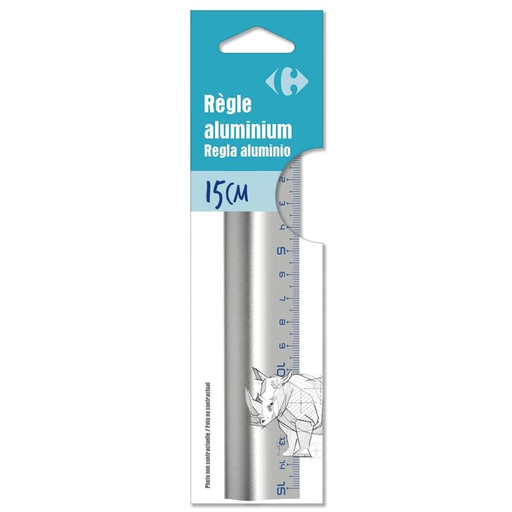 [3608143853131] CARREFOUR Régua plana 15cm alumínio