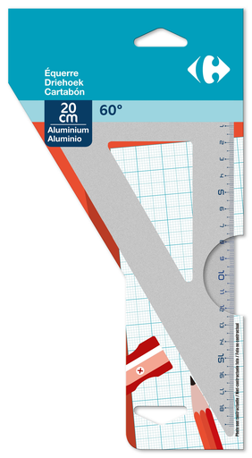 [3608143853155] CARREFOUR Escuadra de aluminio 60° 20cm