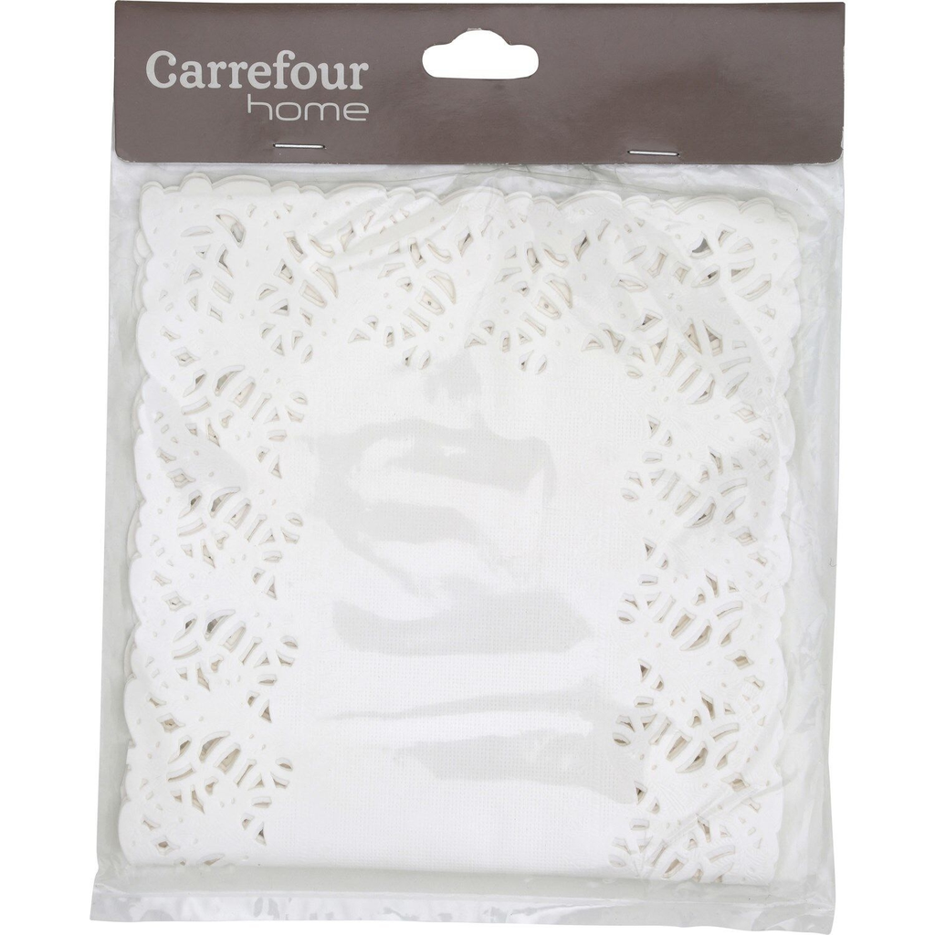 CARREFOUR Rectangular tablecloth white 34x17cm pack of 12