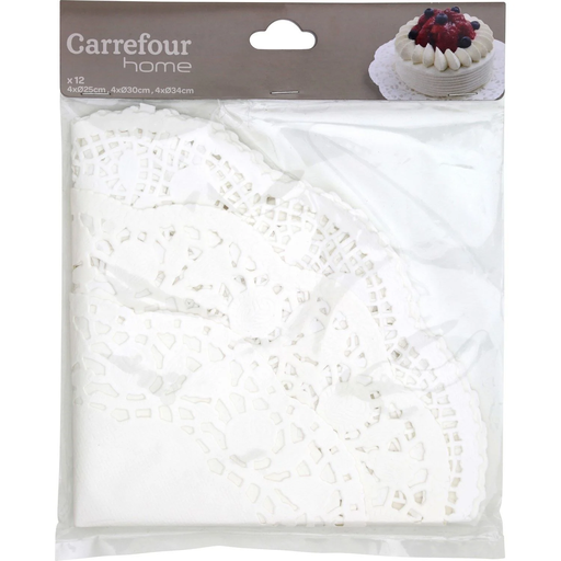 [3608144249643] CARREFOUR Nappe ronds blancs HOME pack of 12
