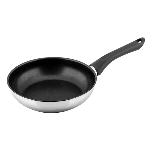 [3608144716237] CARREFOUR Frying Pan 20cm Stainless Steel Non-Stick Coating All Hobs Including Induction Very Day HOME