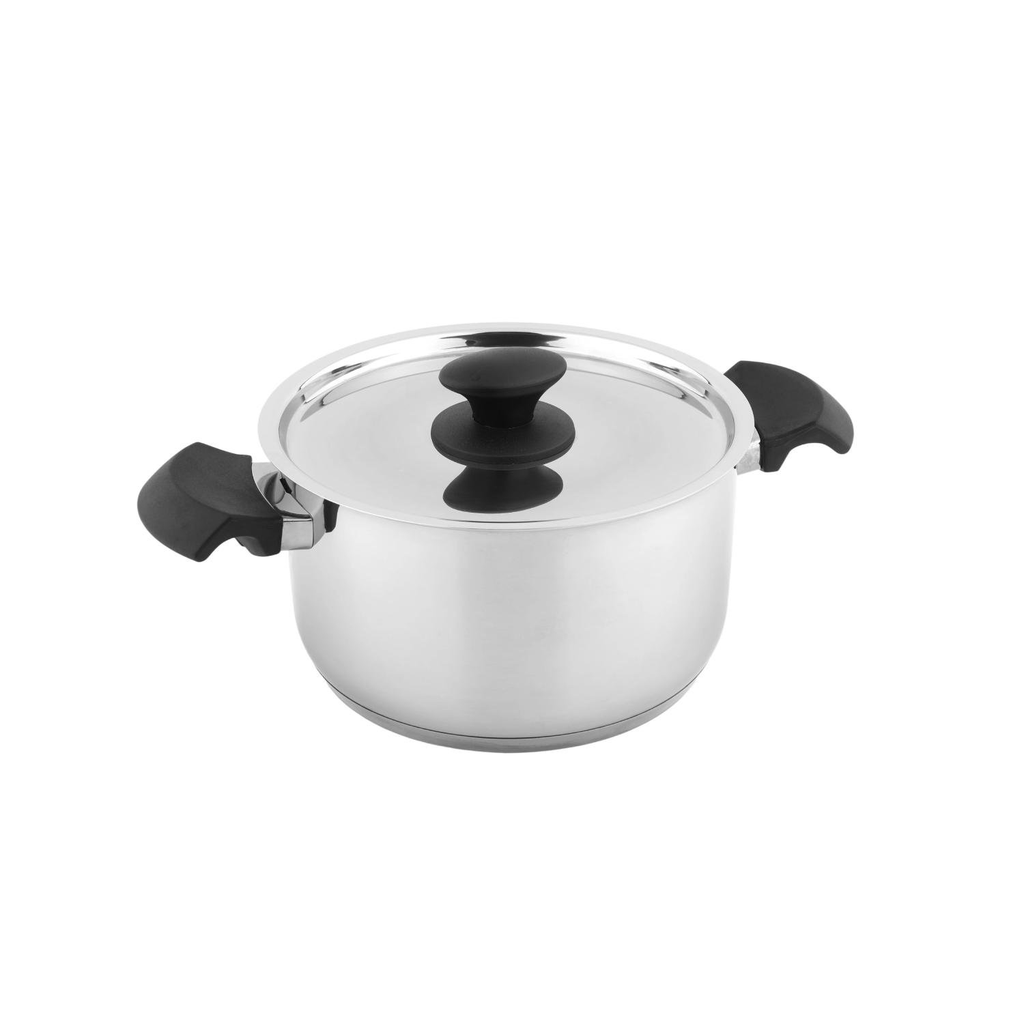 CARREFOUR Faitout 20cm Inox Sans Revêtement Tous Feux Dont Induction Avec Couvercle Everyday HOME 3,5 L