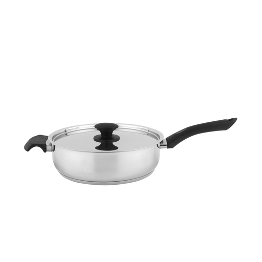 [3608144719689] CARREFOUR Sauteuse 26cm Stainless Steel Non-Stick Coating All Hobs Including Induction With Lid Everyday HOME