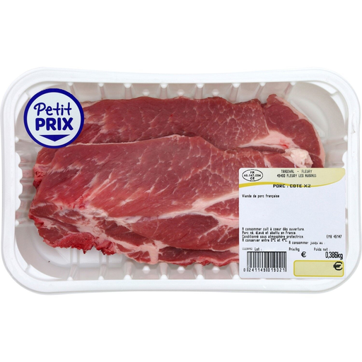[3608568042851] 1ER PRIX Viande de Porc Côtes à griller 340 g