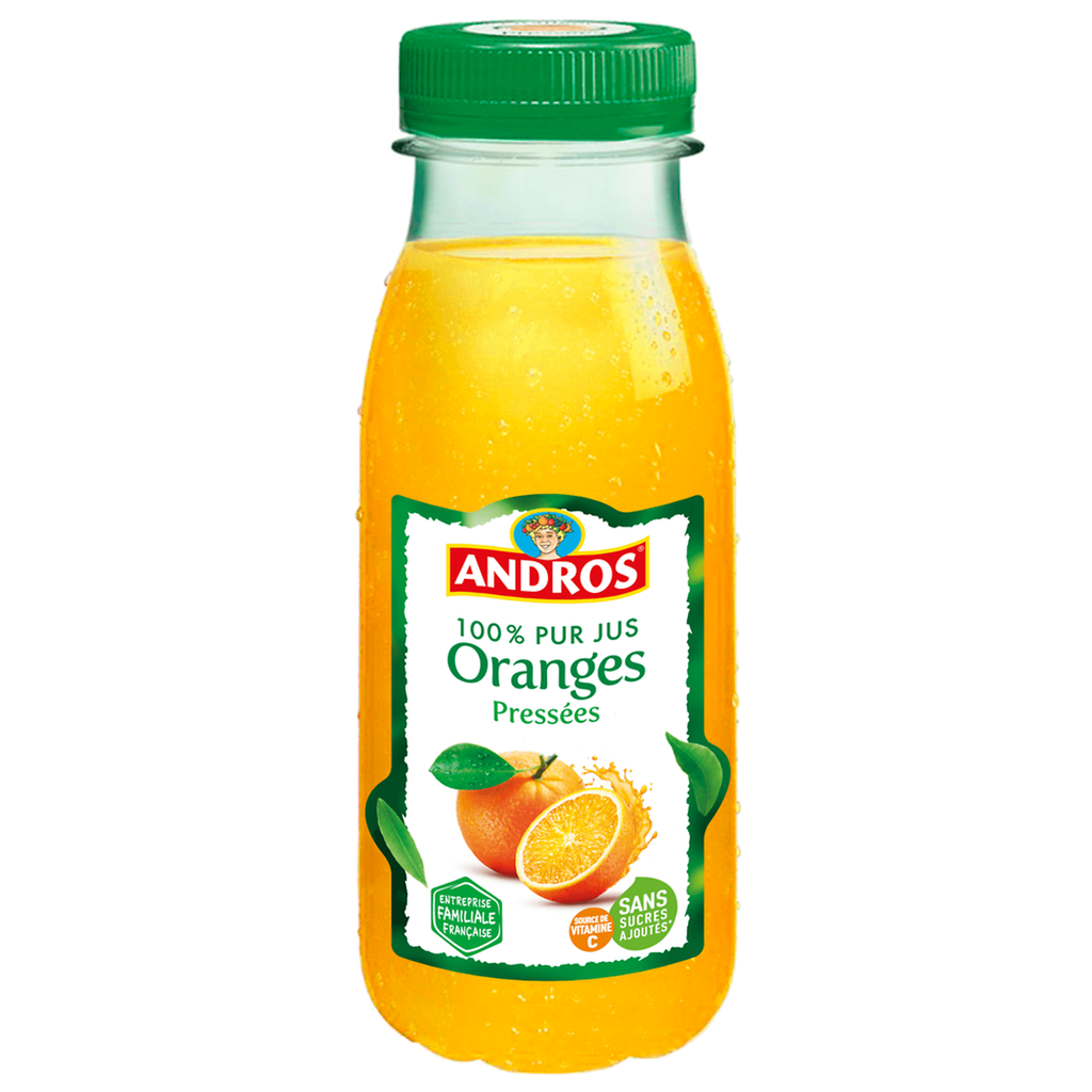 ANDROS Zumo de naranja 100% puro zumo sin azúcares añadidos 25 cl