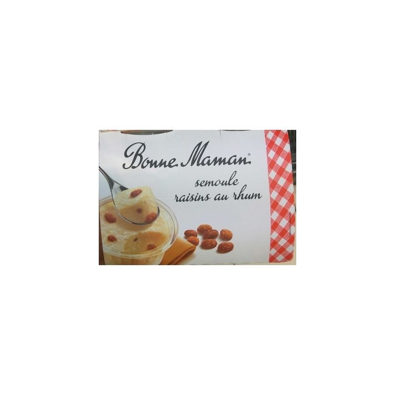 BONNE MAMAN Semolina with Raisins and Rum 4X100g