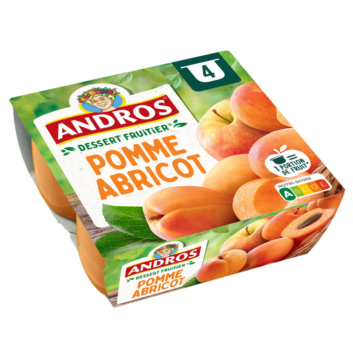 [3608580006640] ANDROS Apple Apricot Fruit Dessert 4x100g