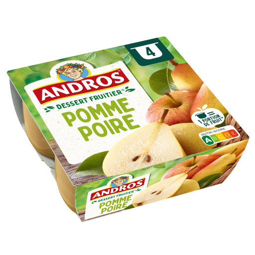 [3608580006657] ANDROS Fruit Dessert Apple Pear 4 x 100g