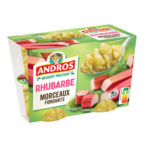 [3608580707097] ANDROS Rhubarb fruit dessert with melting pieces 4x100g
