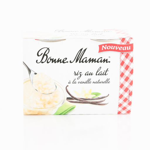 [3608580709916] BONNE MAMAN Vanilla Rice Pudding 4 x 100 g