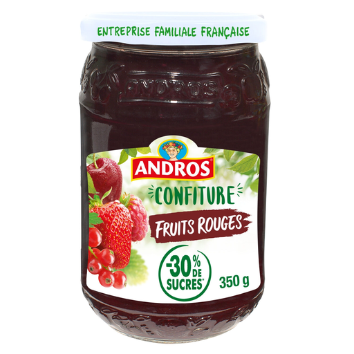 [3608580736196] ANDROS Reduced Sugar 4 Red Fruits Jam 350 g