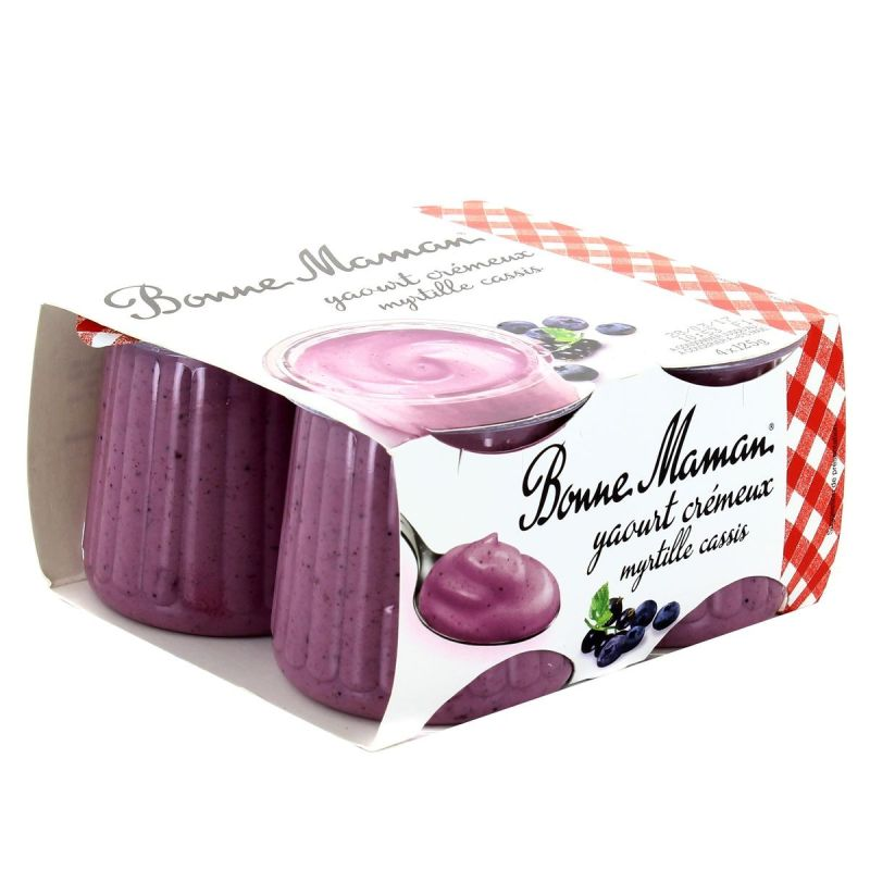 BONNE MAMAN Yogur Batido Arándano Grosella Negra 4 x 125 g