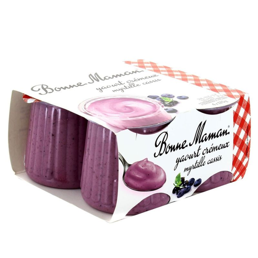 [3608580759744] BONNE MAMAN Stirred Yogurt Blueberry Blackcurrant 4 x 125 g