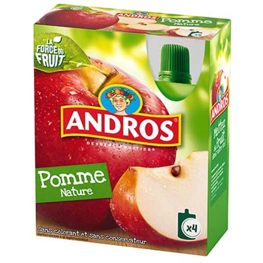 [3608580772439] ANDROS Compota de Manzana en Bolsita 4 x 90 g