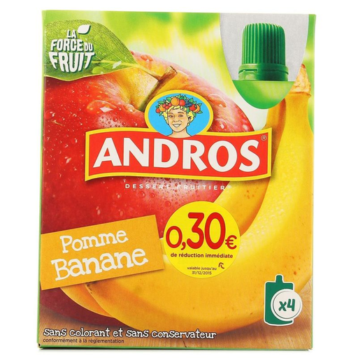 [3608580772453] ANDROS Compota Manzana/Plátano 4 x 90 g