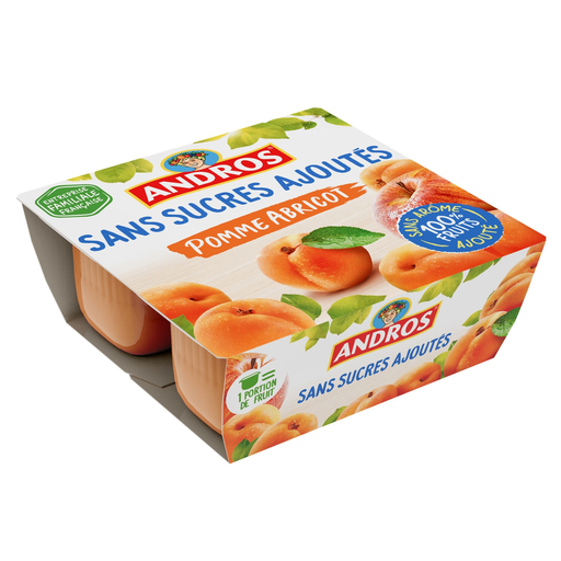 [3608580787266] ANDROS Compota maçã alperce sem açúcares adicionados 4x100g