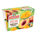 ANDROS Dessert fruitier pêche en morceaux 4x100g