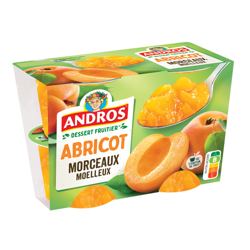 [3608580796350] ANDROS Dessert fruitier abricot en morceaux 4x100g