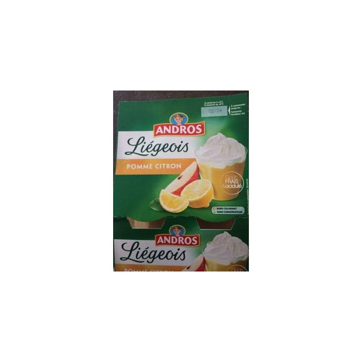 [3608580805700] ANDROS Liégeois Fruits Maçã Limão 4 x 100 g