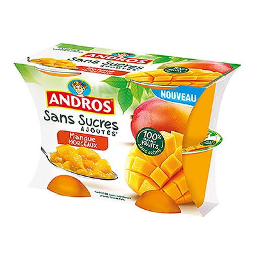 [3608580857310] ANDROS Mangue Morceaux Sans Sucres Ajoutés 4 x 97 g