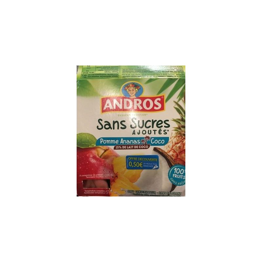 [3608580869191] ANDROS Fruit Dessert Apple Pineapple Coconut 4x100g