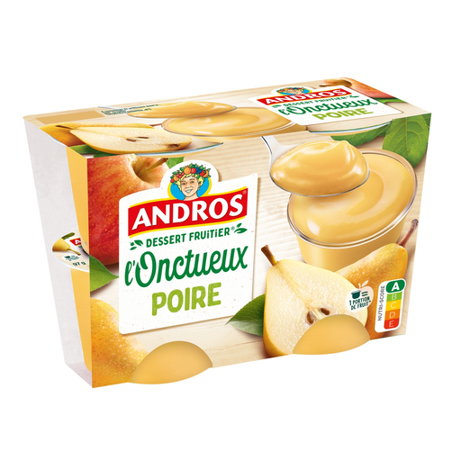 [3608580879206] ANDROS Sobremesa de Fruta Pera 4 potes de 97 g