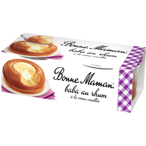 [3608580934783] BONNE MAMAN Rum Baba with whipped cream 2 pots of 140 g