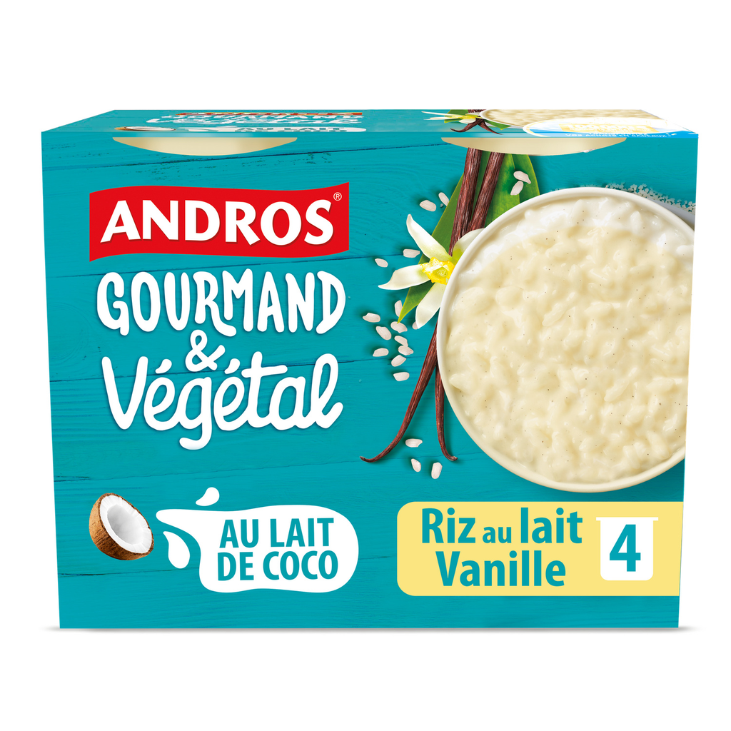 ANDROS Gourmand & Végétal Arroz com leite de coco e baunilha 4x100g