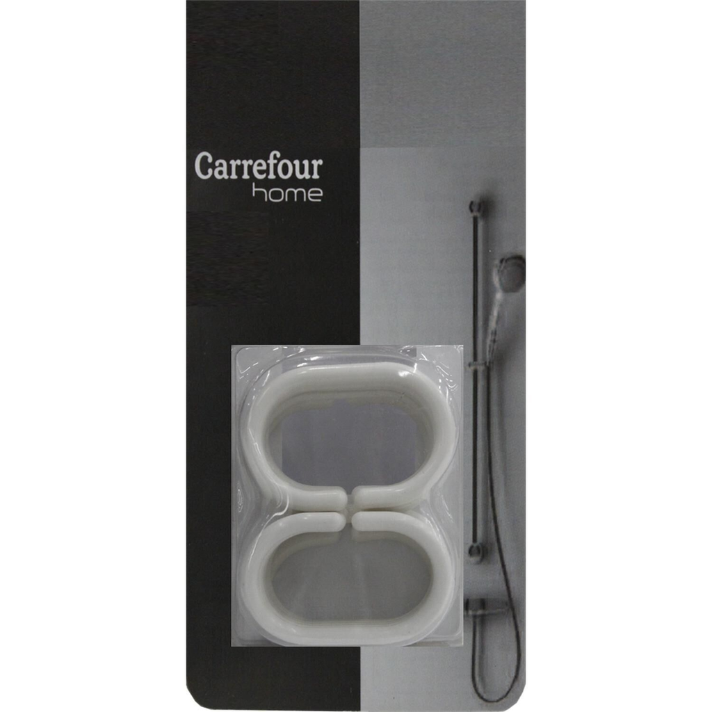 CARREFOUR Anillas de ducha blancas x12 HOME