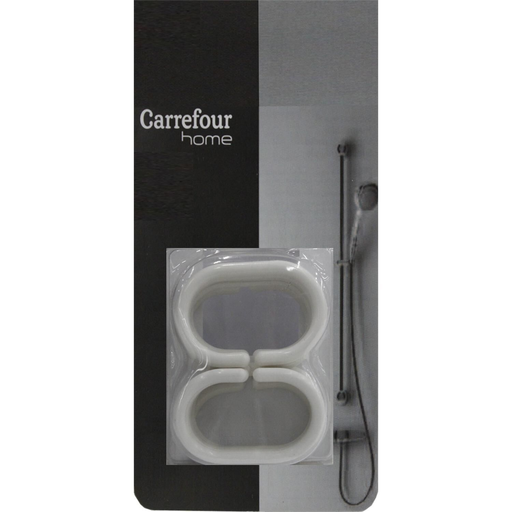 [3609230153448] CARREFOUR White Shower Curtain Rings x12 HOME