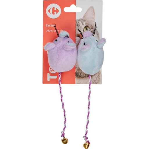 [3609230443945] CARREFOUR Cat toy mouse with bell 2-pack