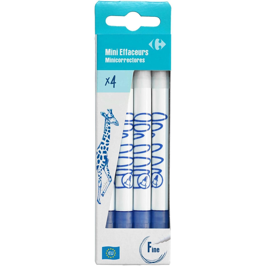 CARREFOUR Effaceurs réécriveurs mini le lot de 4 mini effaceurs