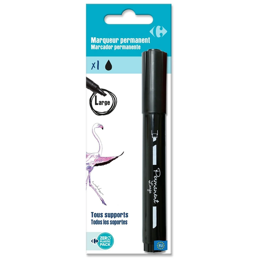 [3609230992818] CARREFOUR Marqueur permanent encre noire pointe large le marqueur