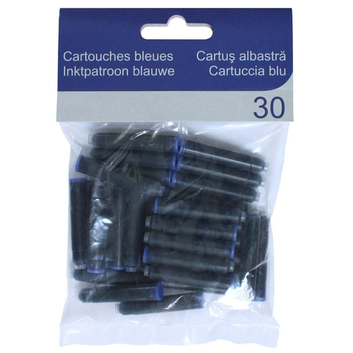[3609230992863] SIMPL Cartouches d'encre bleues pour stylo plume la boîte de 30 cartouches d'encre