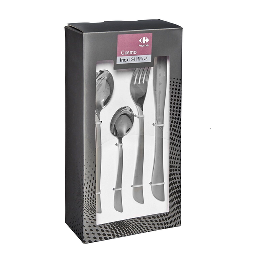 [3609231010832] CARREFOUR Cosmo Stainless Steel Cutlery Set 24 pieces