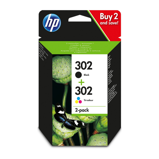 [0190780475904] HP 302 Cartouches d'encre Noir et Trois Couleurs, les 2 cartouches