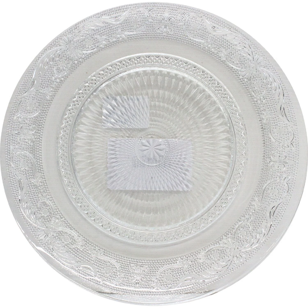 CARREFOUR Plato de Postre Transparente de Vidrio 22,5cm Baroque HOME
