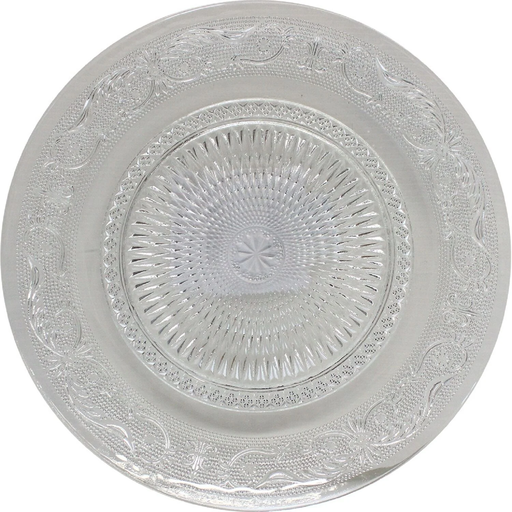 [3609231624916] CARREFOUR Baroque Transparent Glass Dinner Plate 26cm HOME