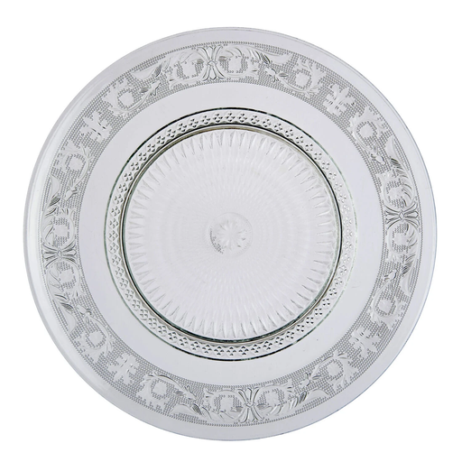 [3609231624930] CARREFOUR Baroque Transparent Glass Host Plate 34cm HOME