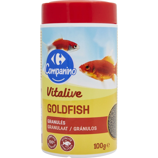 [3609231842754] CARREFOUR Aliment Granulés Complet Pour Poisson Rouge Vitalive Goldfish 100 g
